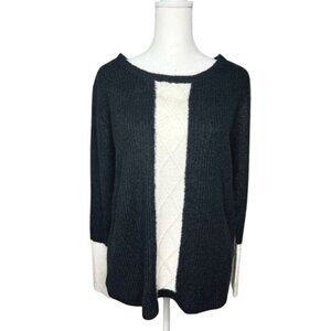 Dressbarn Womens Black & White Sweater Medium Acrylic/Nylon Blend